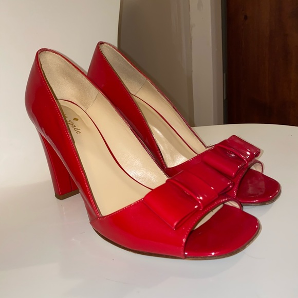 Red Patent Leather Kate Spade Heels!! - Picture 1 of 5